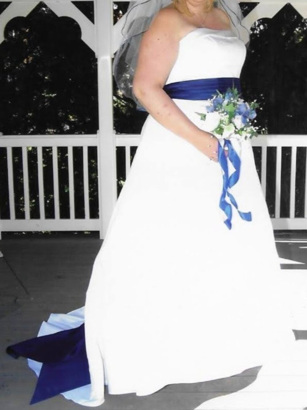 David's Bridal White Satin A-Line Wedding Dress, Size 18. Worn once.